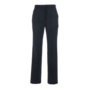Rame Women Blue Pants With Pinstripe Motif In Wool Blend Woman